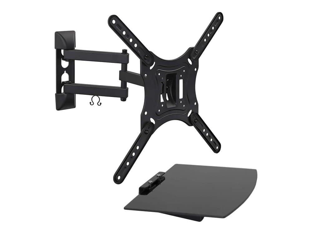 Full Motion Mount with Floating Shelf