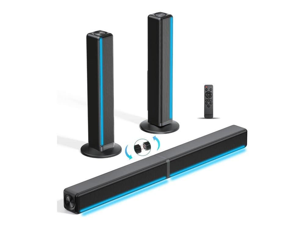 2-in-1 Detachable Soundbar with Dual Subwoofers