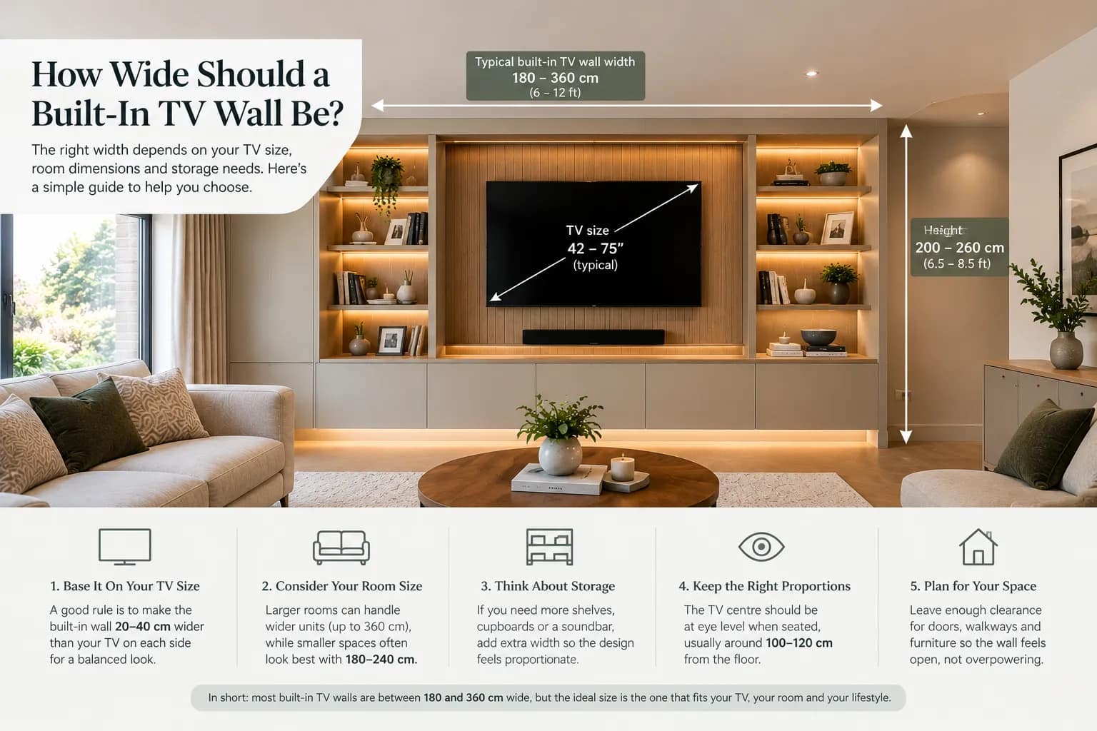 How Wide Should a Built-In TV Wall Be
