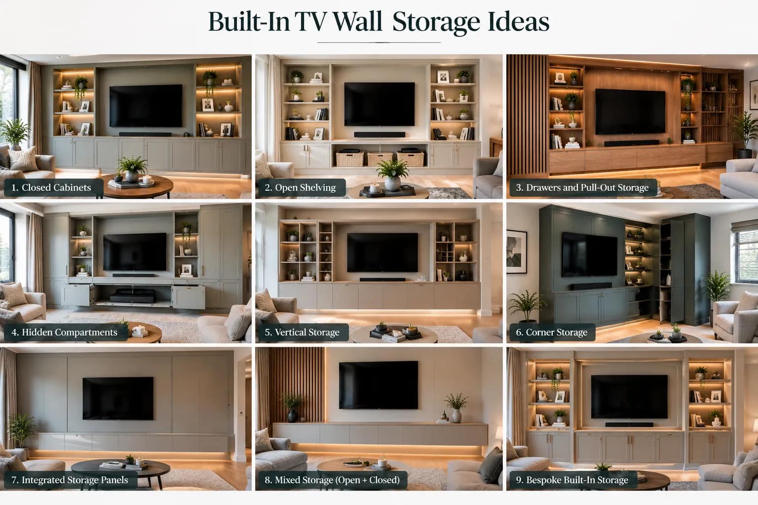Built-In TV Wall Storage Ideas