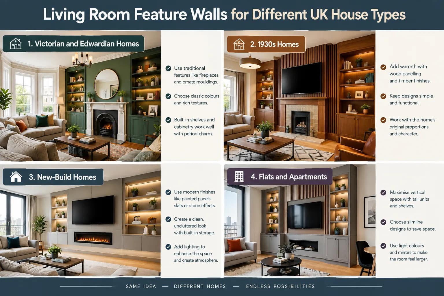 UK Living Room Feature Wall Ideas