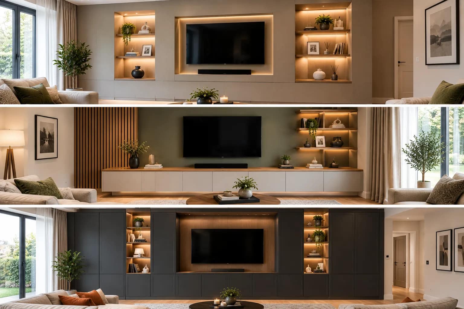 Recessed TV Built Into the Wall