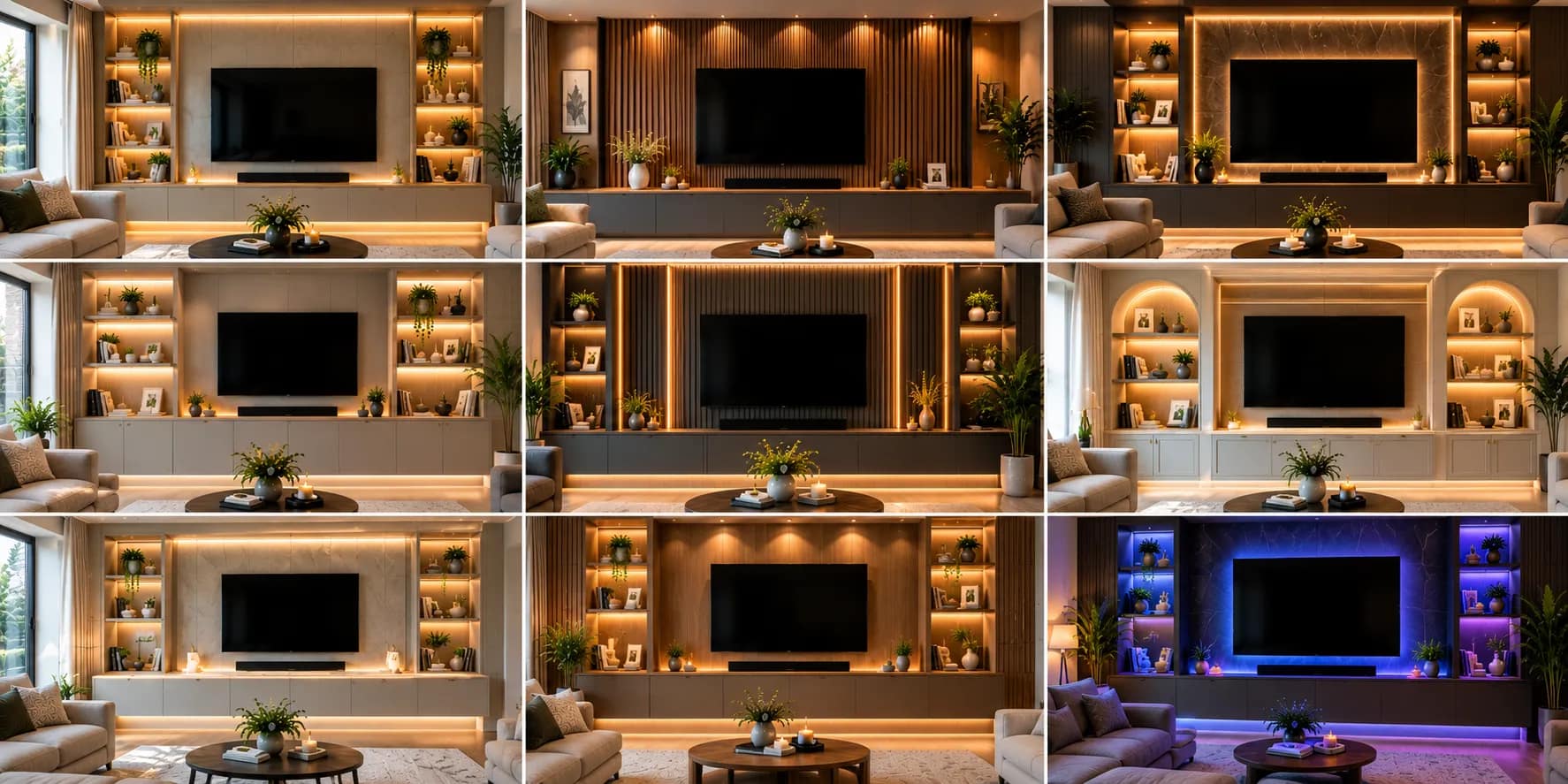 Lighting Ideas for Built-In TV Walls