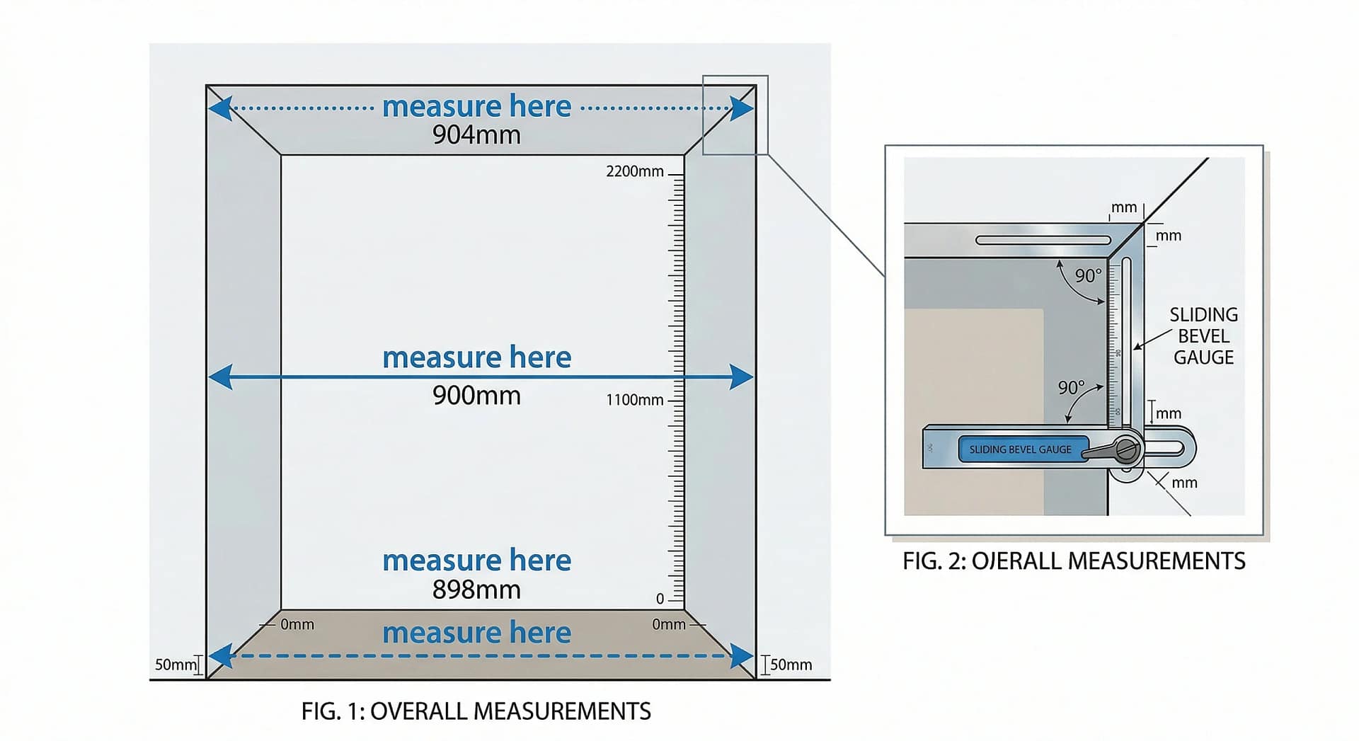 Cardboard template for complex alcoves