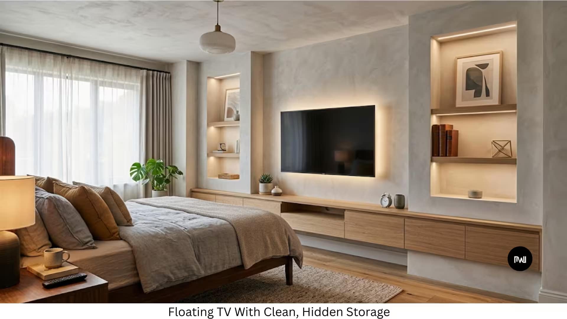 Floating TV With Clean, Hidden Storage