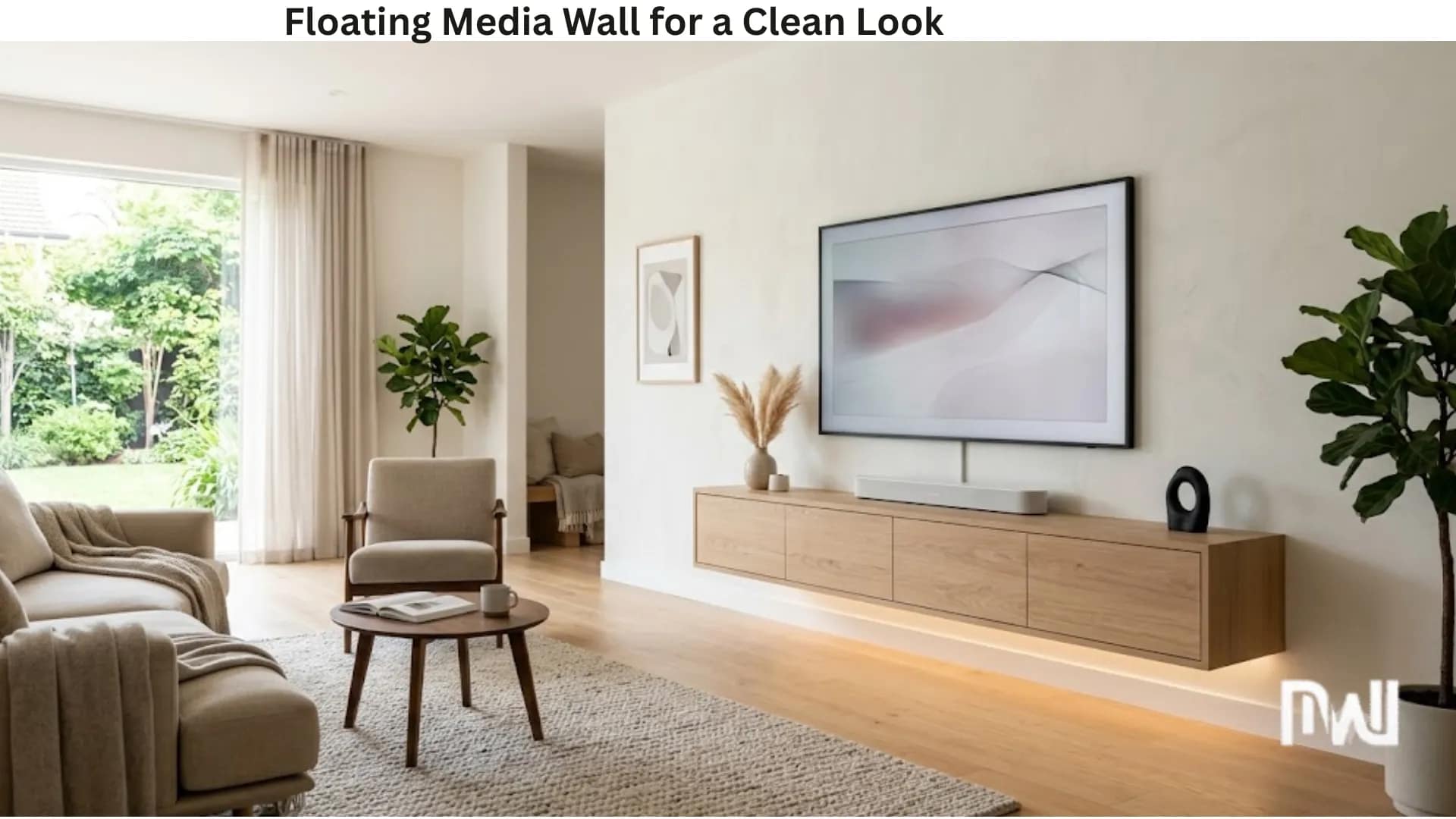 1-Floating Media Wall for a Clean Look