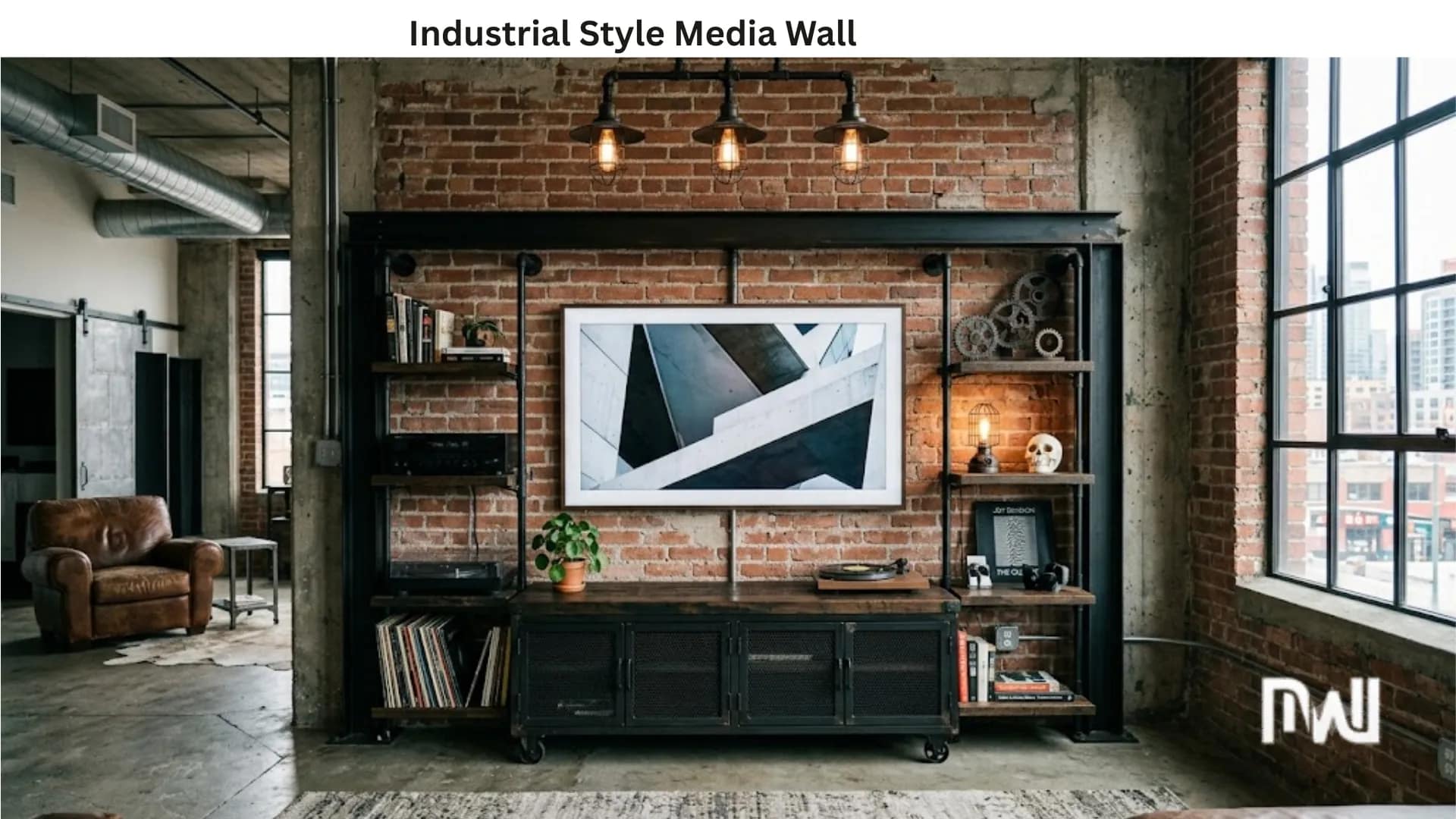 Industrial Style Media Wall