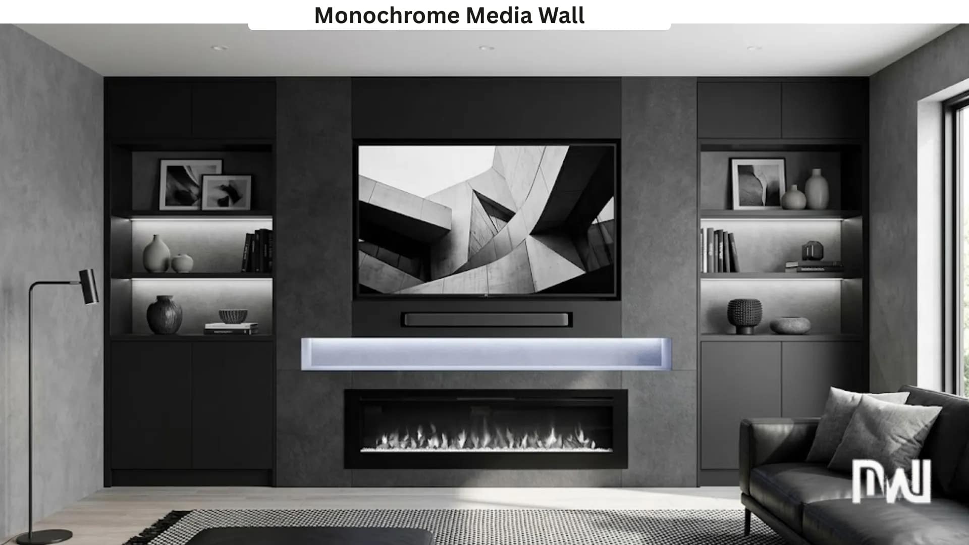 Monochrome Media Wall