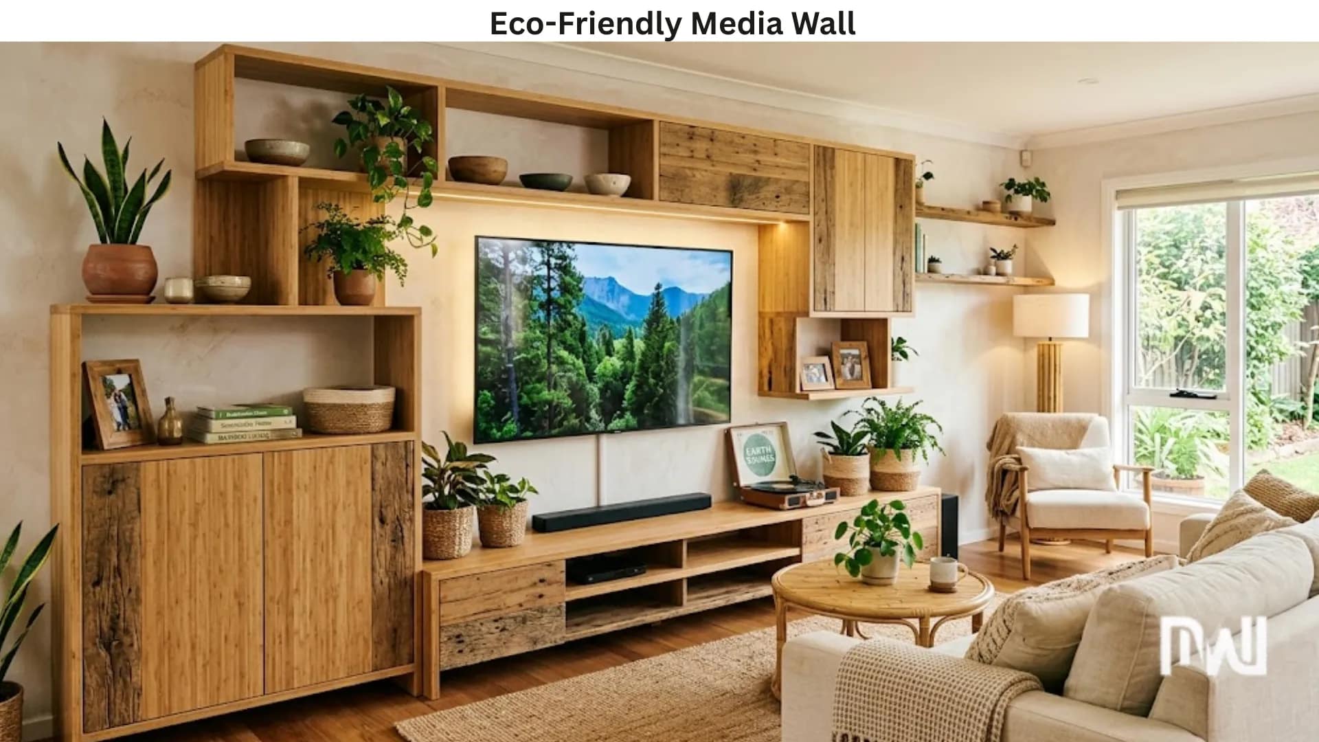 8. Eco-Friendly Media Wall