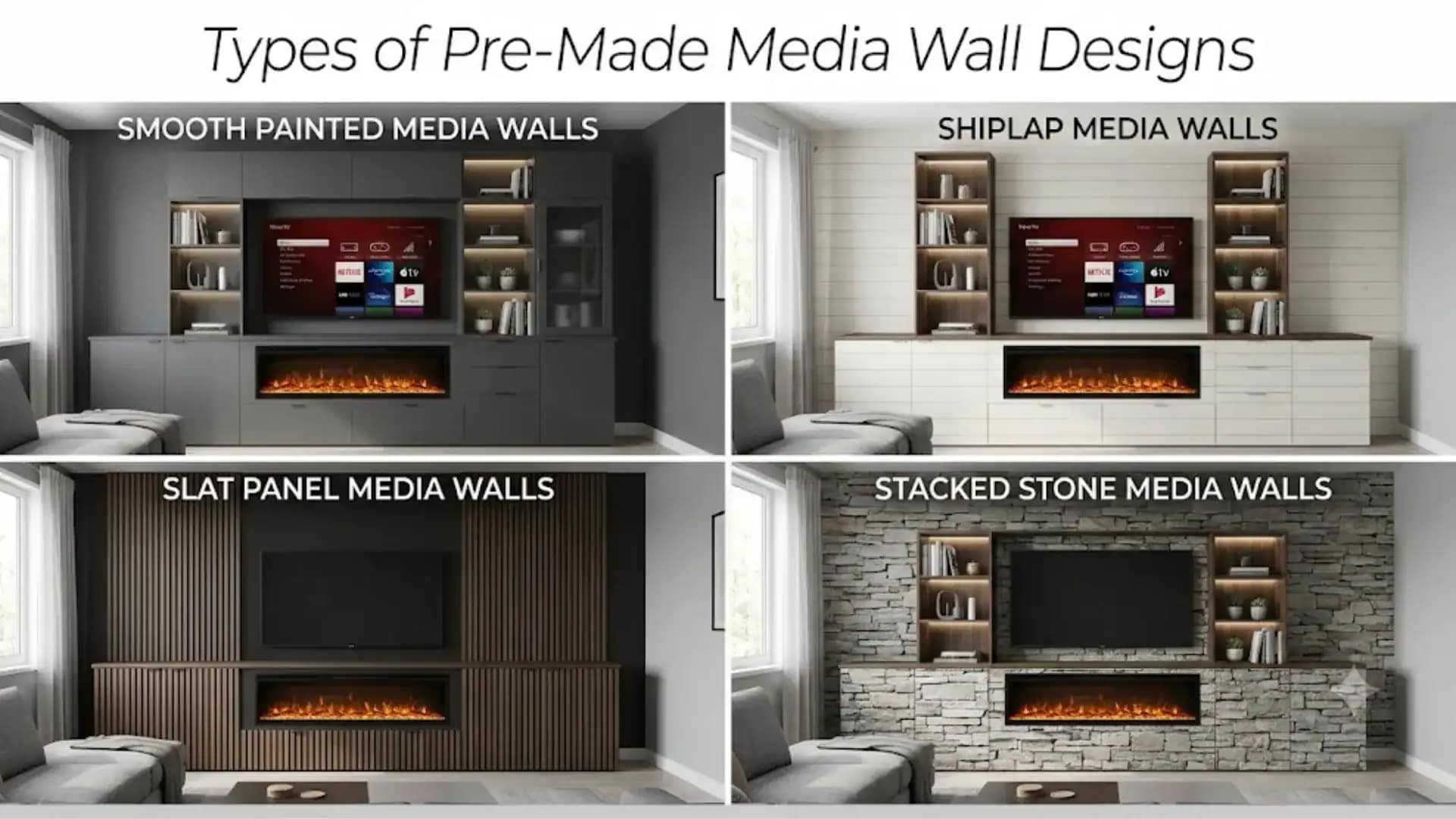 2-Types of Pre-Made Media Wall Designs