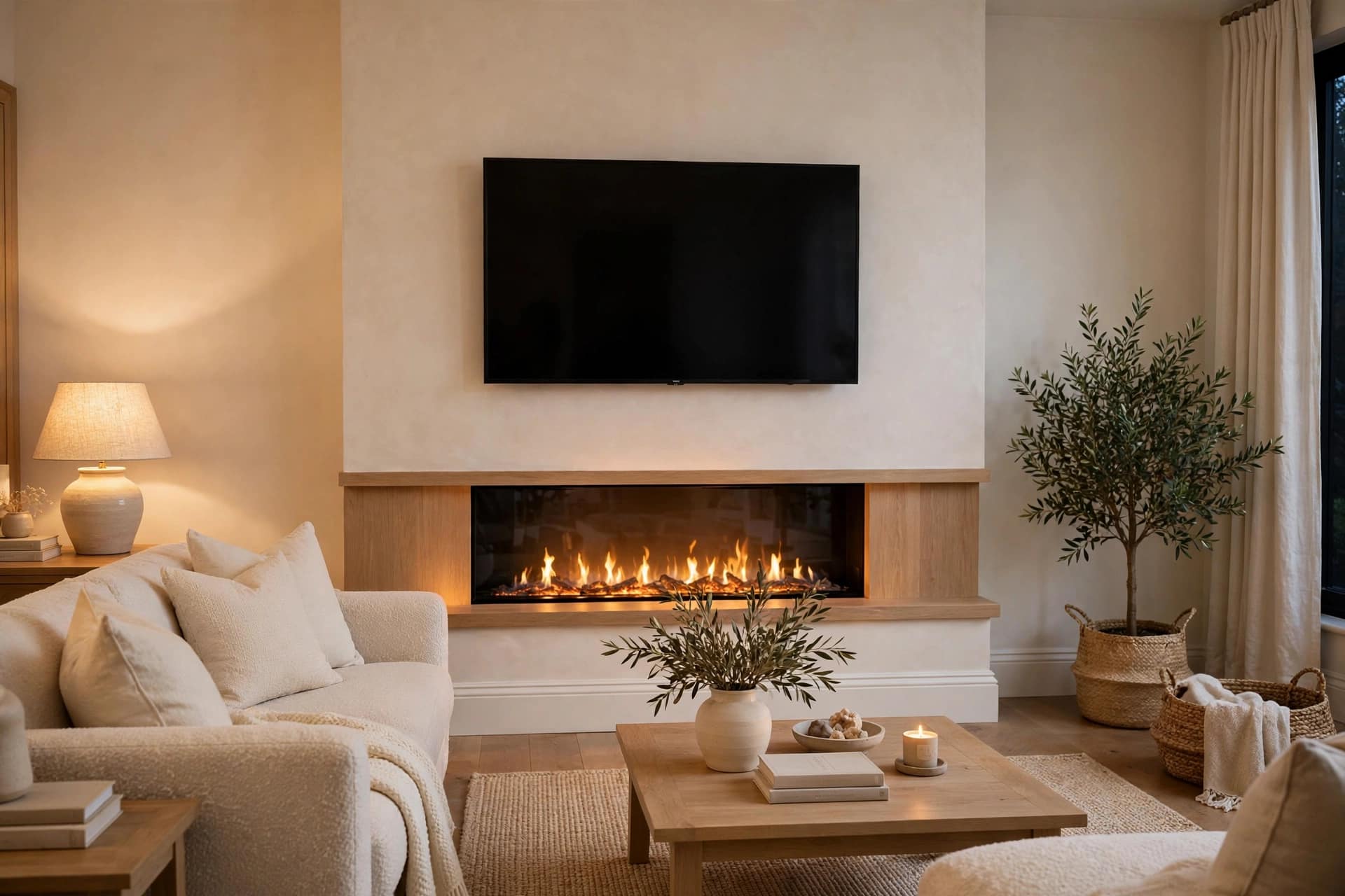 Fireplace Wall With a Neutral Colour Palette