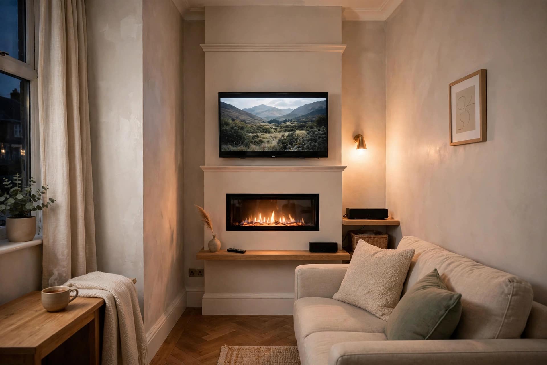 Fireplace Wall for a Small Living Room