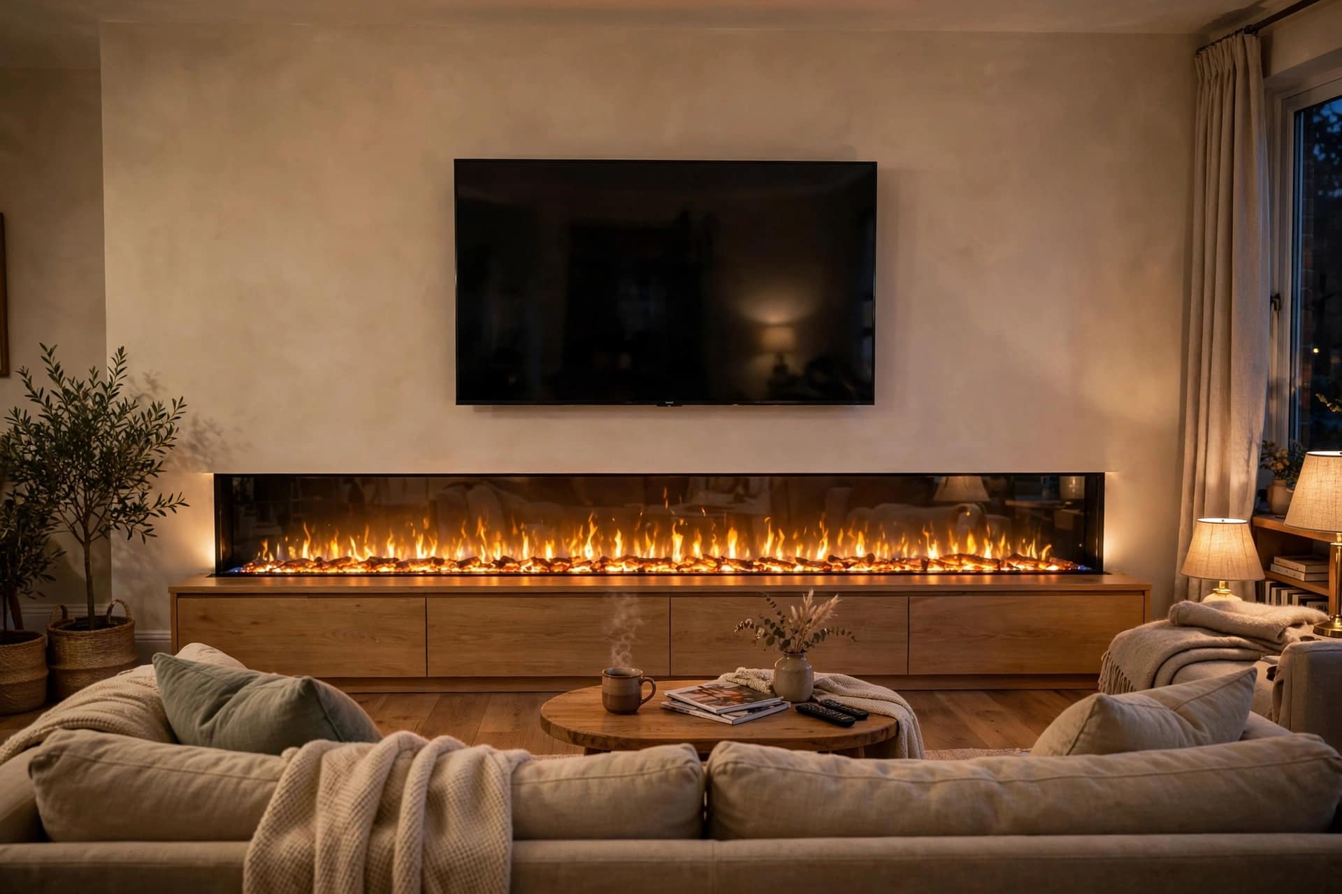 Full-Width Fireplace Wall