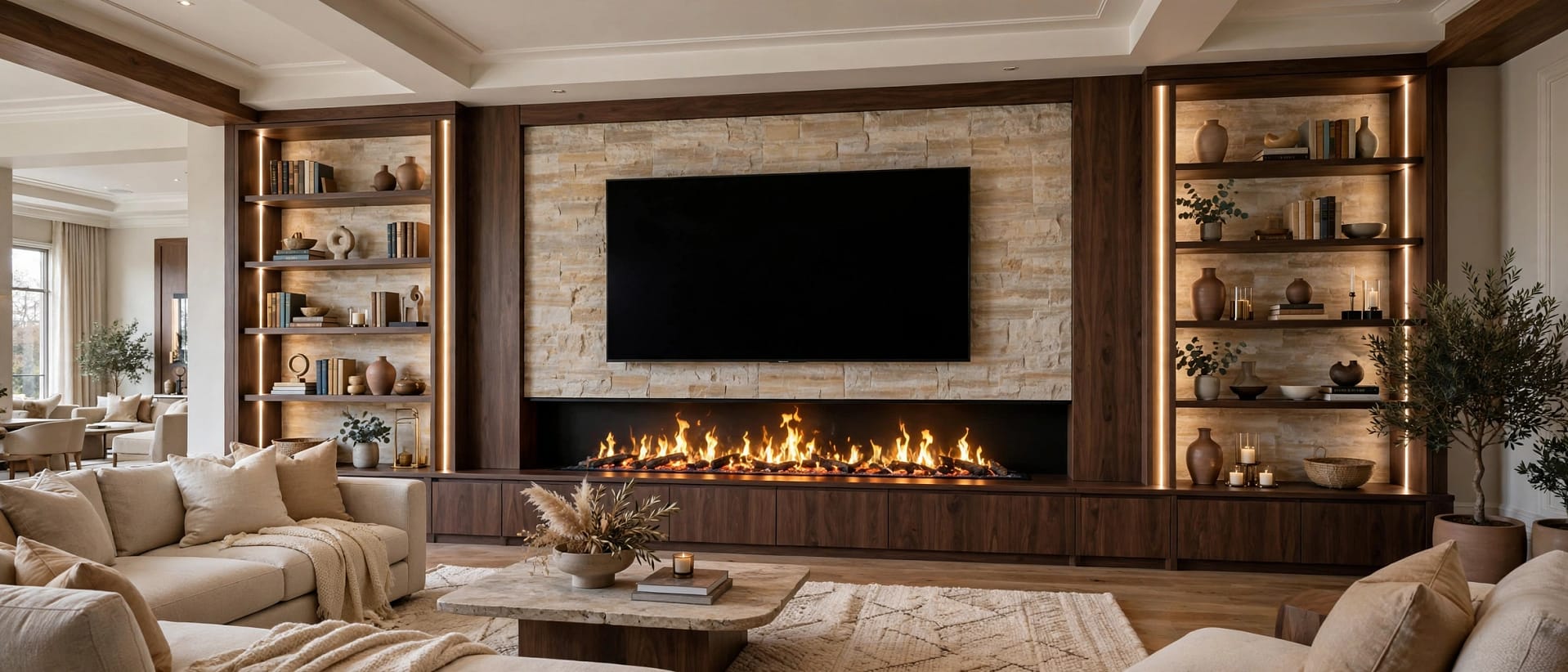Electric Fire for a Large Media Wall